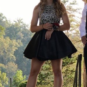 (Blush) black and silver homecoming dress!